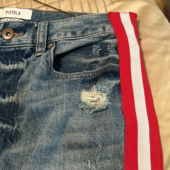 Pistola red and white striped jean - Picture 3 of 8
